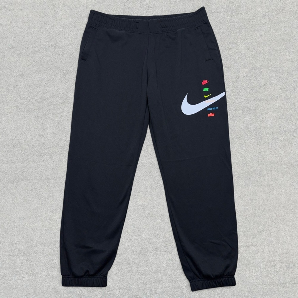 Nike Sportswear Swoosh Fleece Jogger Pants Womens XL Black Swoosh DJ1125-010
